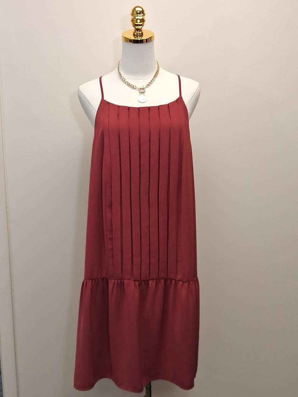 LOFT Dusty Rose Pleated Swing Mini Dress Size Extra Large